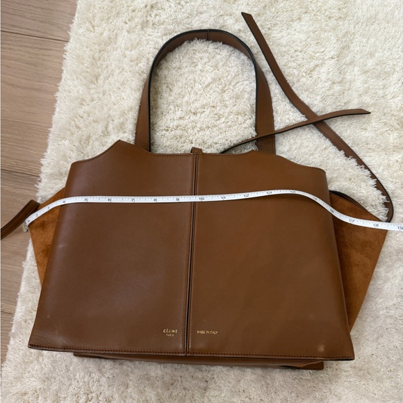 Celine Trifold Calfskin Leather and Suede Tote Bag - Picture 10 of 14